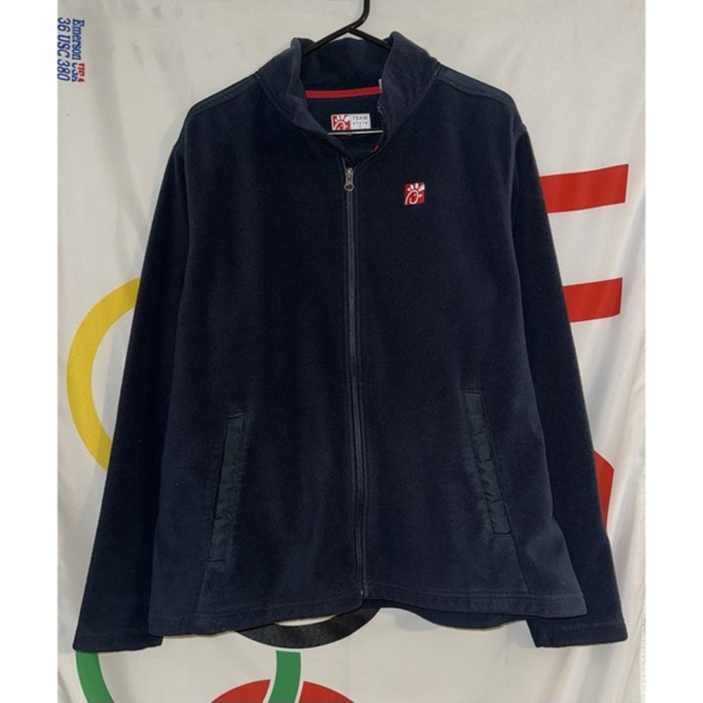 Oobe Chick Fil A Fleece Jacket XL Navy‎ Blue Full Zip Restaurant